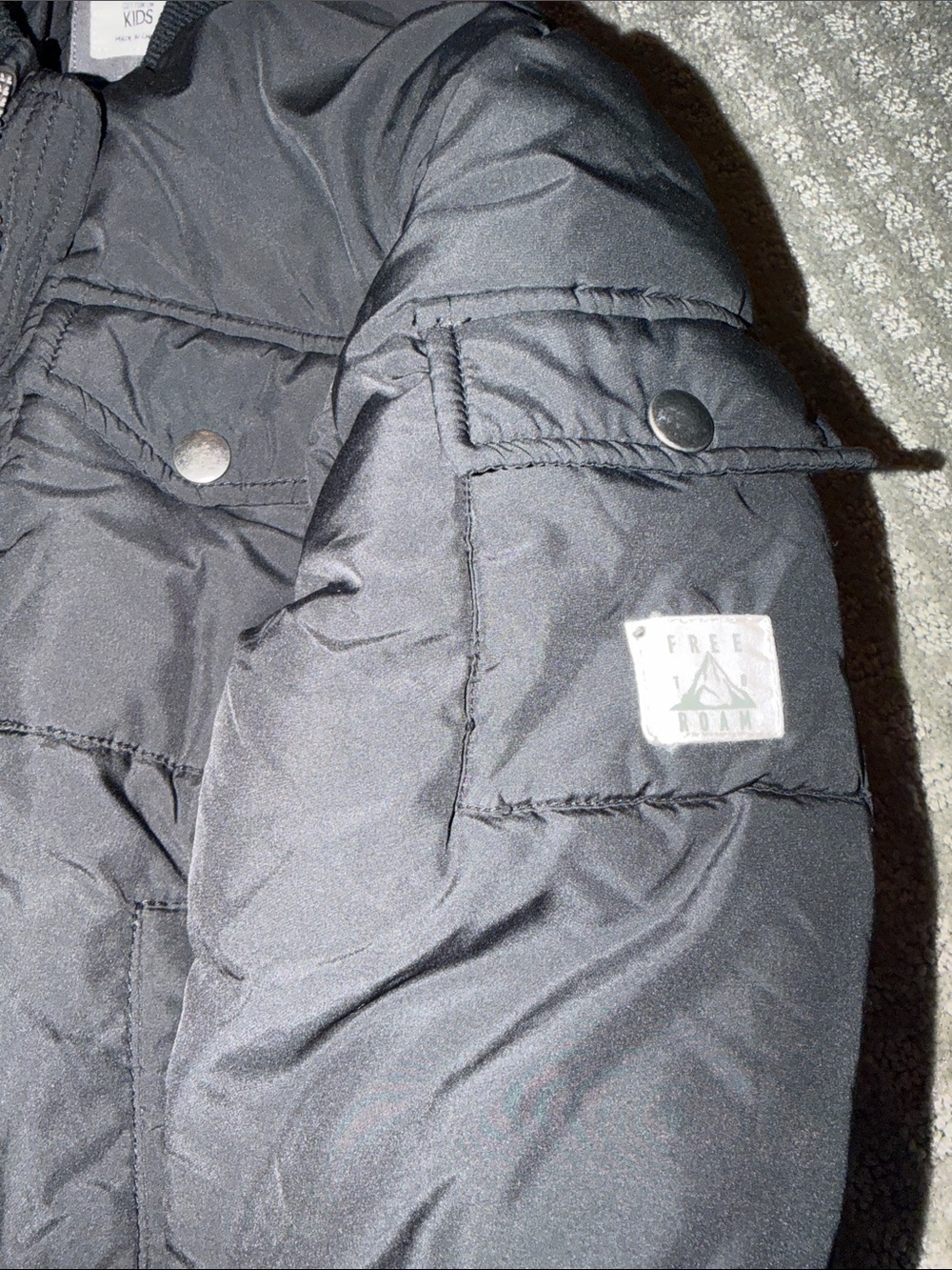 Cotton On Kids Fluffy warm Black Puffer Bomber Jacket - Picture 3 of 5